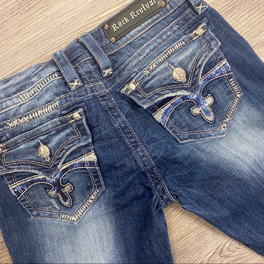 Rock Revival Celine Bootcut Jeans Bling Pockets